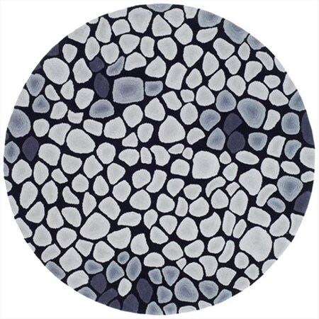 Safavieh 6 x 6 ft. Round Contemporary Soho Grey and Ivory Hand Tufted Rug SOH722A-6R